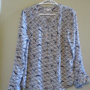 Nordstrom DR2 Bird Patterned Blouse - Size S